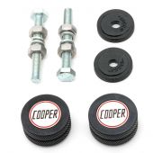 Cooper Knurled & Badged Grille Buttons - Black