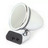 Adjustable Chrome Bullet Mirror - Flat Lens - Rover Door Mount Fitting - RH