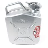 PH37.080 Steel Jerry fuel can from the Paddy Hopkirk Mini range finished in silver