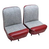 Fleck Tartan Red - Front Seat Covers - Pair - Welded Type - Mini 59-62