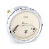 Smiths Oil Pressure Gauge - Electrical - Magnolia face with Chrome Ring 