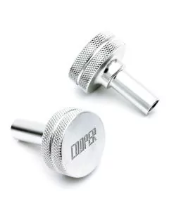 Classic Mini Cooper Engraved Rocker Cover Buttons - Silver
