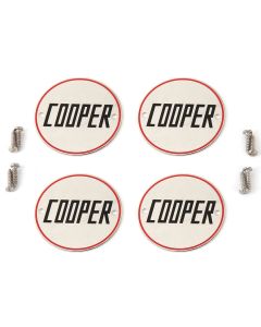 Cooper Wheel Badges with slotted fitting screws