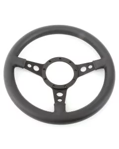 13" Moto-Lita Dished Black Leather Steering Wheel with Black Spokes for Classic Mini