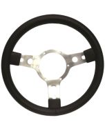Sport Steering Wheel - 14" - Black Vinyl with Red Stitching