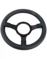 Classic Mini Moto-Lita 12" Dished Leather Steering Wheel with a Black Spoke