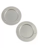 SMB106 Mini fresh air vent blanking plates, manufactured from mild steel approximately 4.25" diameter.