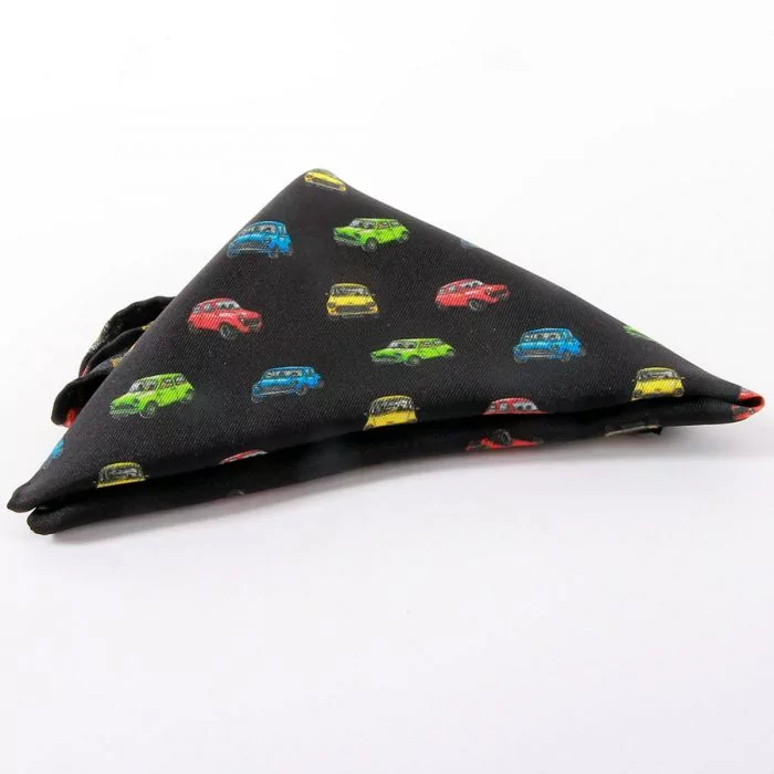 Black Silk Pocket Square With Classic Mini design