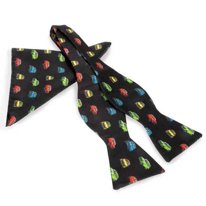 Self-Tie Bow Tie and Pocket Square Combo in Classic Mini Design
