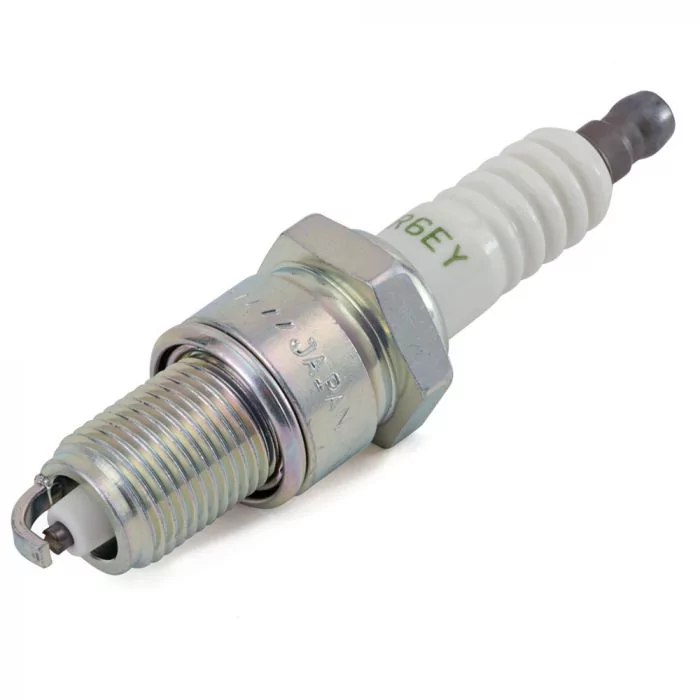 NGK BPR6EY Spark Plug with 14mm diameter, 19mm reach, 20.8mm hex size, and standard nickel single electrode for reliable ignition performance.