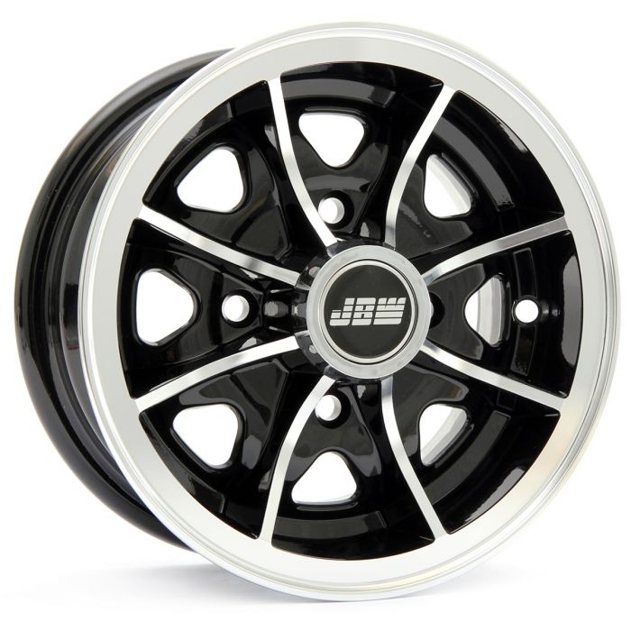 5 x 10 Dunlop D1 Alloy Wheel - Black with polished rim