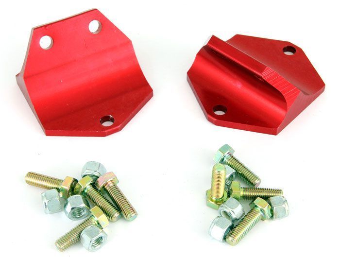 Annodised alloy solid front subframe rear mounts pair